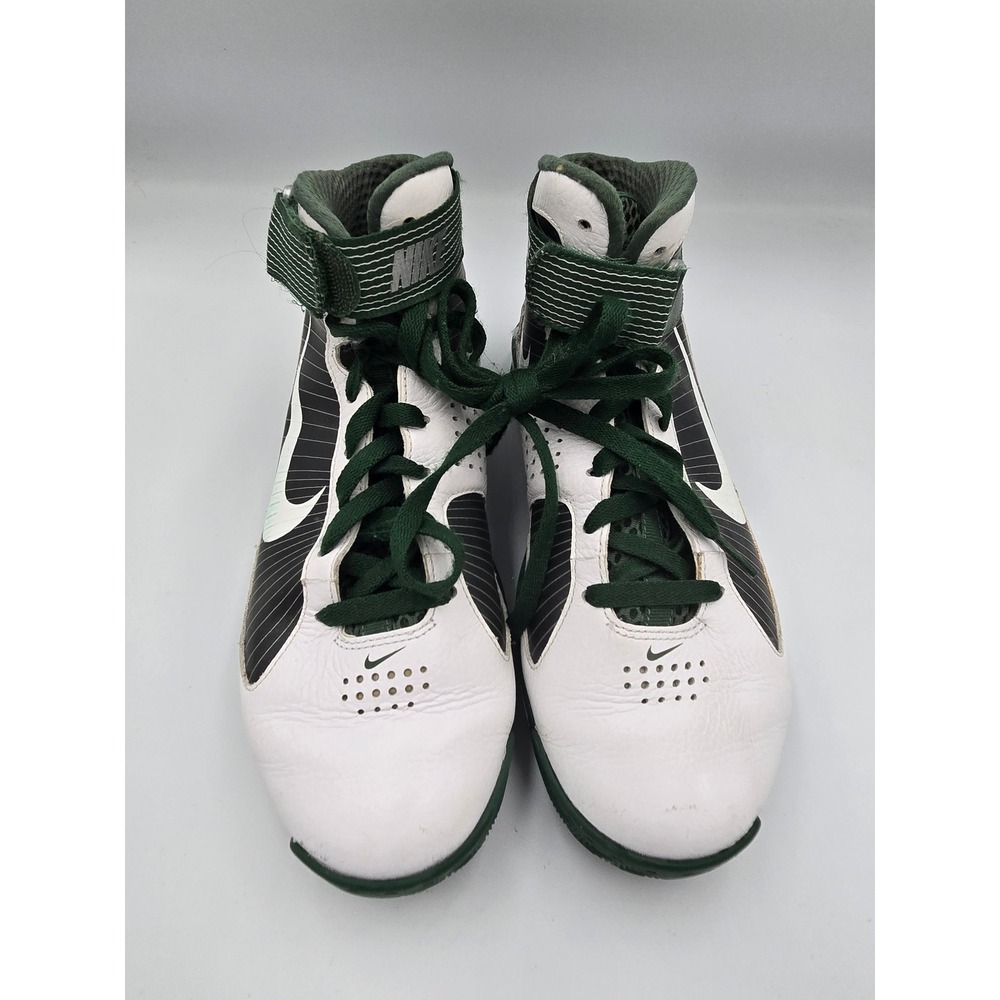 Nike Mens 7.5‎ Air Max Rise Basketball Shoes Green White High Top 367180-117